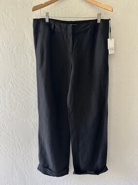 CALVIN KLEIN Womens Linen Rayon Blend Mid-Rise Pants NEW Size 10 Modern Trousers
